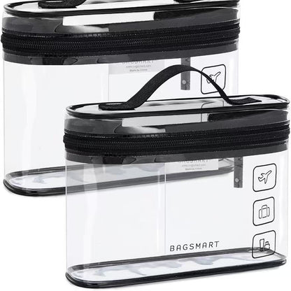 Clear Travel Toiletry Bag - Waterproof PVC Cosmetic Organizer With Handle