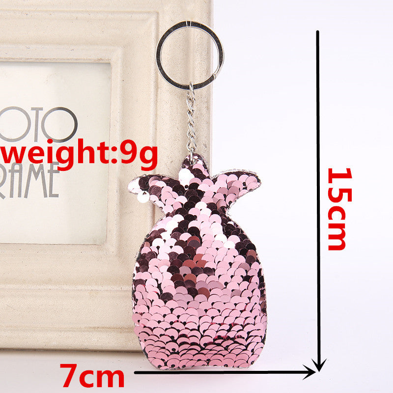 Pineapple Shaped Reversible Sequins Keychain