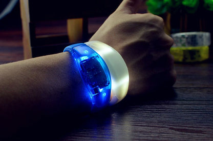 Button control LED Luminous Silicone Bracelet Rave Concert Birthday Carnival Party Favors Gift