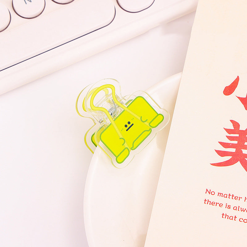 Dovetail Clamp Acrylic Album Memo Clip Bag Binder Sealing Clip Food Bag Clamp-Two Sides Printing