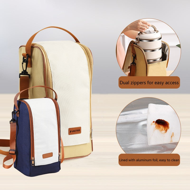 Insulated Lunch Crossbody Tote Bag 13 x 6.75 x 6.75"