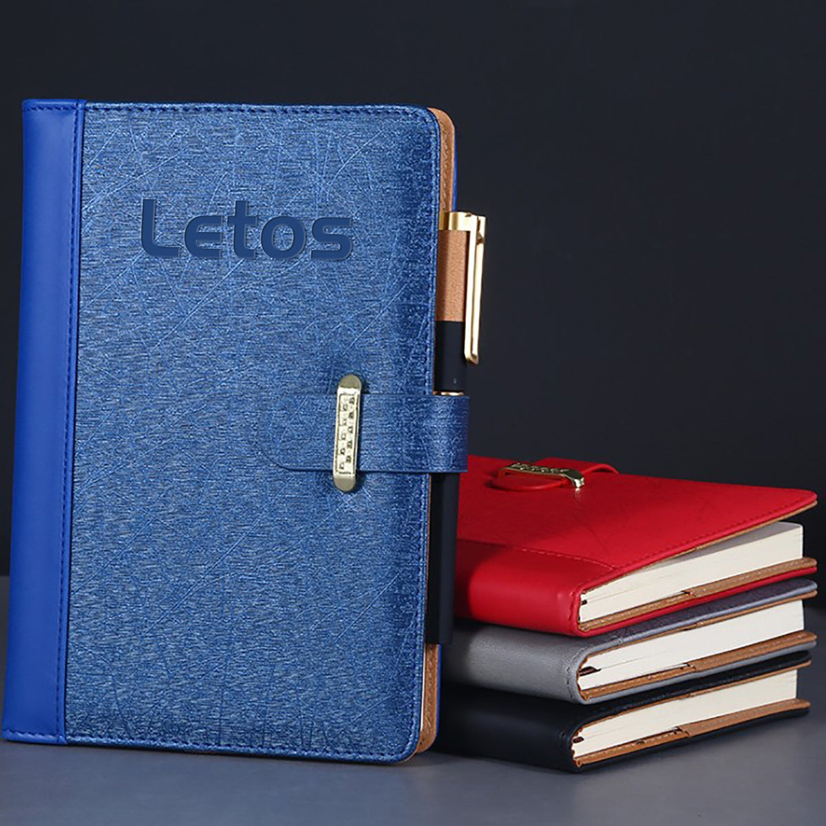 A5 PU Leather-Bound Business Notebook Writing Journal Executive Notebook Meeting Note