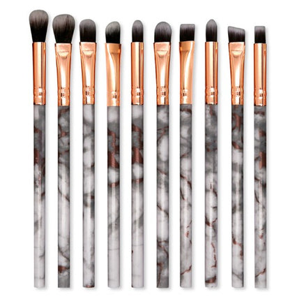 10 Small Marble Pattern Makeup Brush Makeup Set