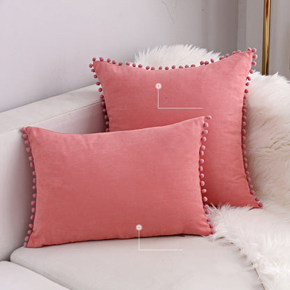 15 x 8" Pompoms Pillowcase Boho Ball Tassel Trimmed Pillowshams Pompom Fringe Cute Pillowcase