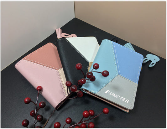 Lady Wallet Large Capacity PU Leather Purse Multi-Card Slot Wallet Multicolor Wallets Stitching Bag