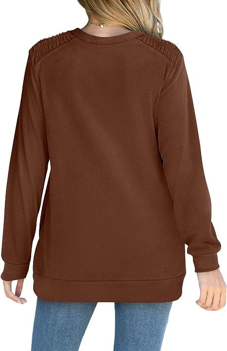 Women's Basic Casual Tee Crewneck Long Sleeve Plain Shirt