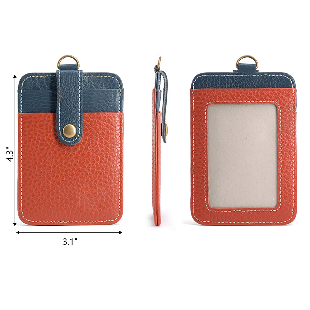 Mix Color Leather ID Badge Holder Employee Badge Holder