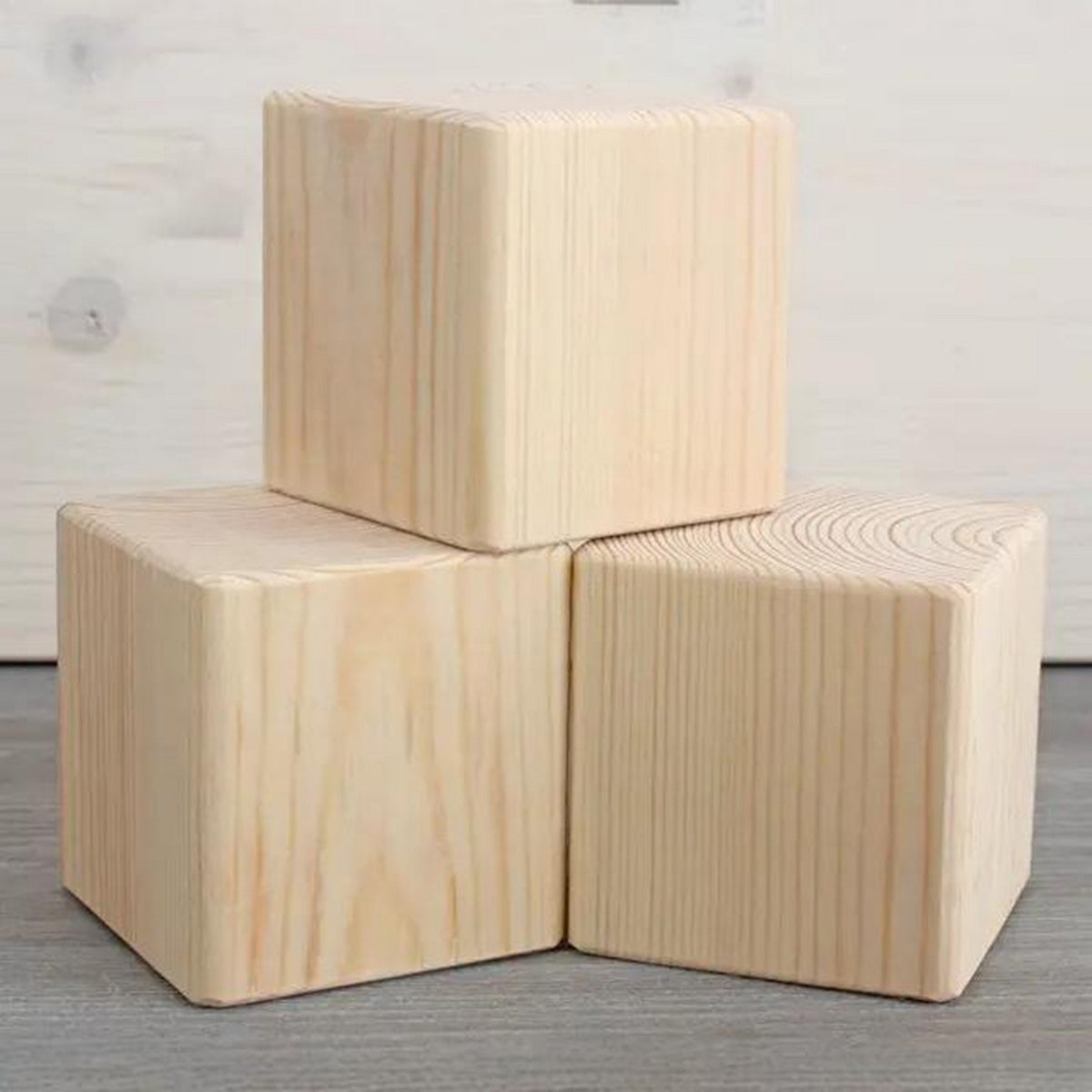 2.75" Pine Wooden Square Block Wood Blank Cube