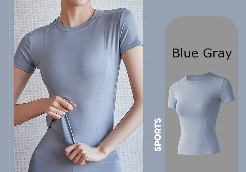 Women's Dry Fit Compression Gym Wear Running Sport Short Sleeve T-shirt Running Athletic Shirt