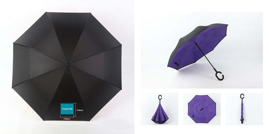 Reversible Inverted Umbrella with C-Shape Handle