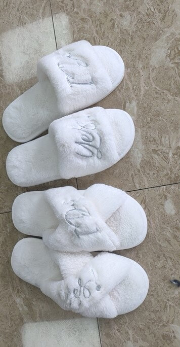 Short Sunday Angora Yarns Cross Band Cotton Winter Slipper