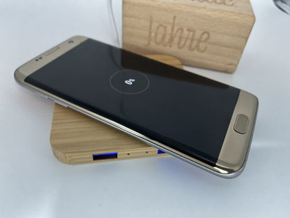 10W Bamboo Square Wireless Charger W/Dual USB Output