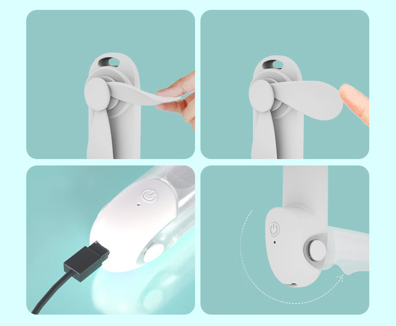 Mini Fan Handheld Fan Rechargeable Folding Fan