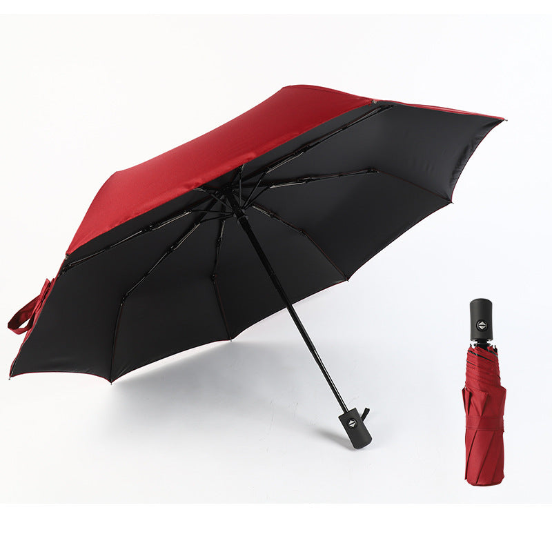 Automatic 8-Rib Black Coated Umbrella