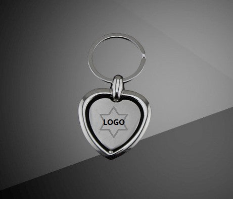 Heart-Shaped Rotating Metal Keychain