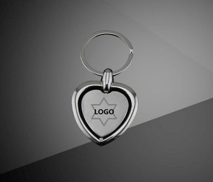 Heart-Shaped Rotating Metal Keychain