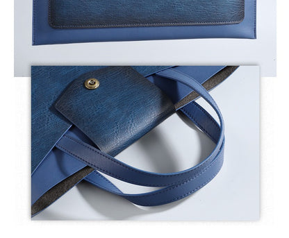 Large Capacity PU Leather Business Document Holder Bag Briefcase With Carrying Handle