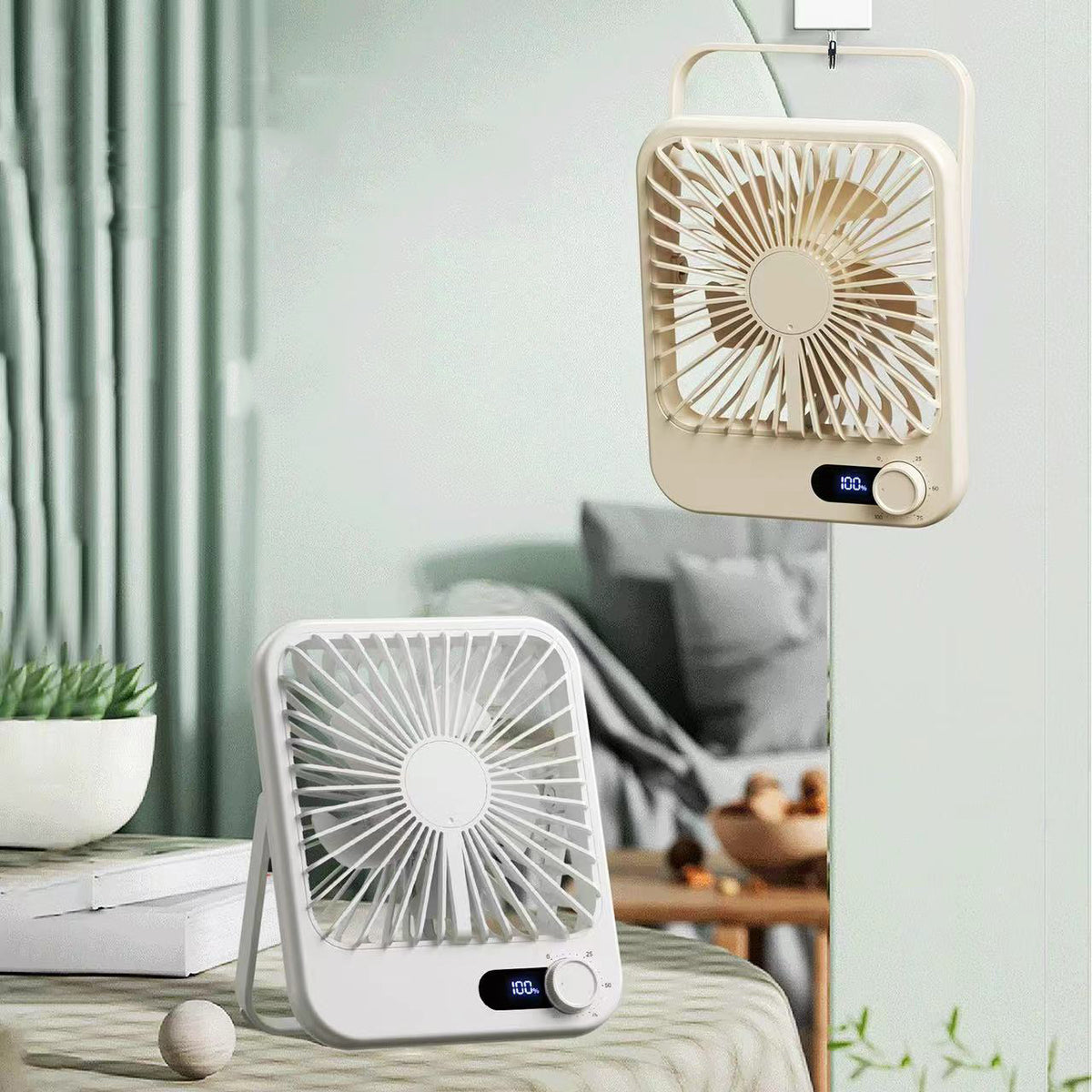 Desk Fan Battery Operated Rechargeable Foldable Personal Ultra Quiet Portable Fan With Knob Control