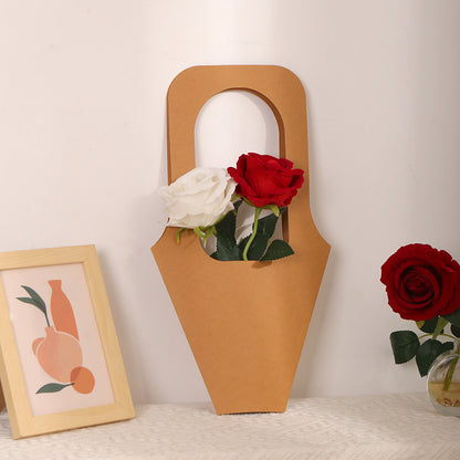 Kraft Paper Bouquet Gift Tote Bag W/ Handle 9 x 16"