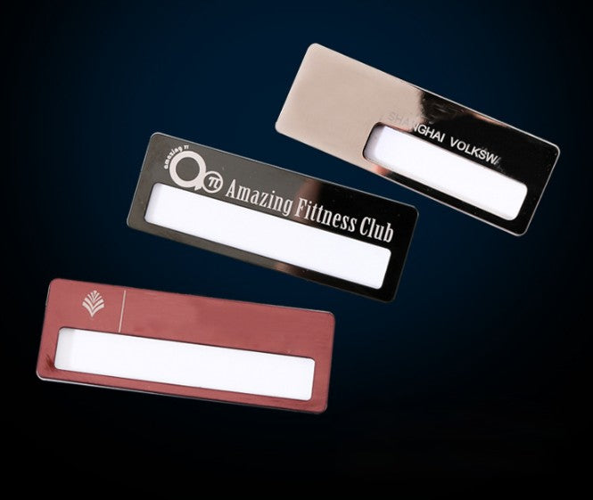 Stainless Steel Name Badge w/PVC Card
