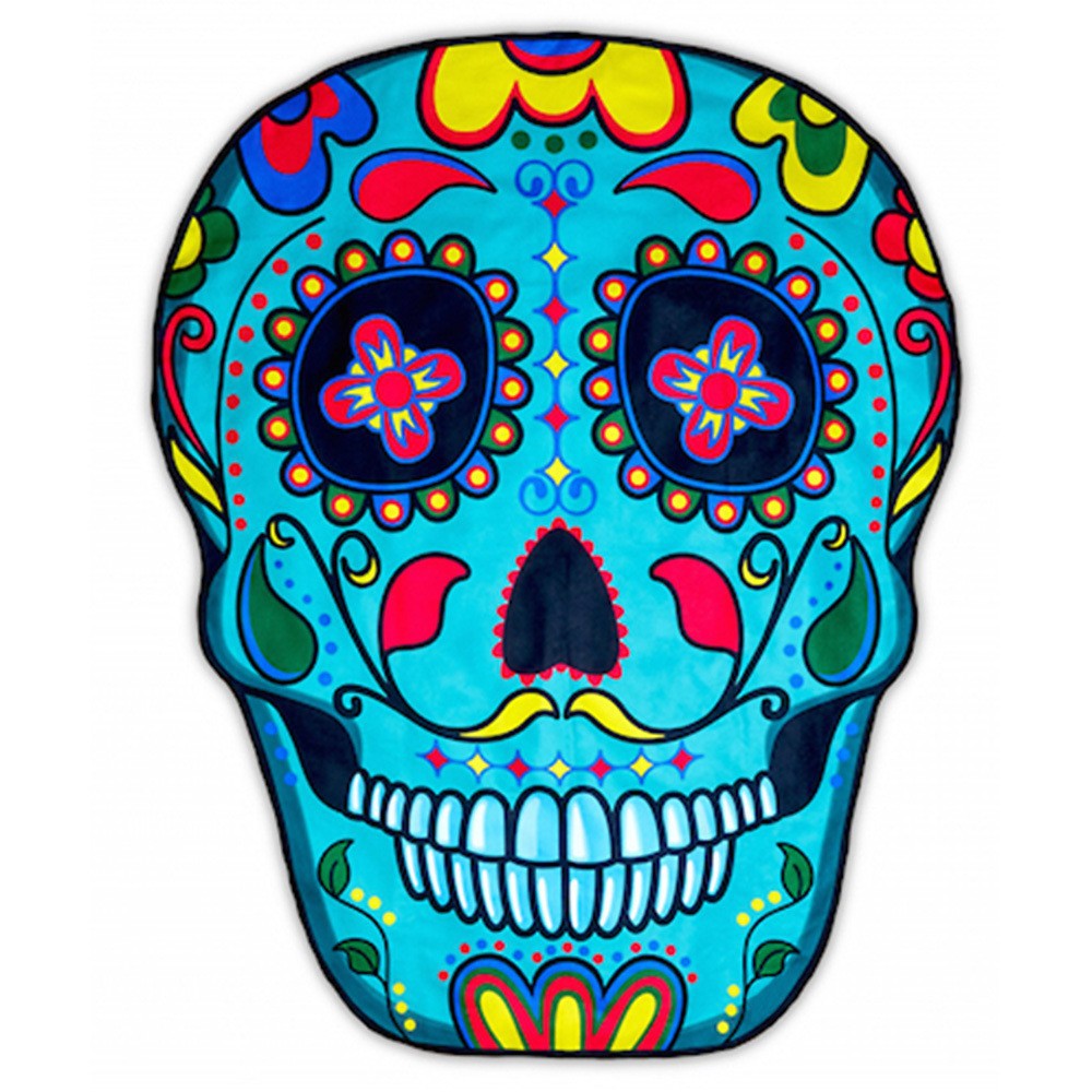 63 x 63" Skull Shape Custom Shape Towel Soft Microfiber Beach Towels - One Side Printing