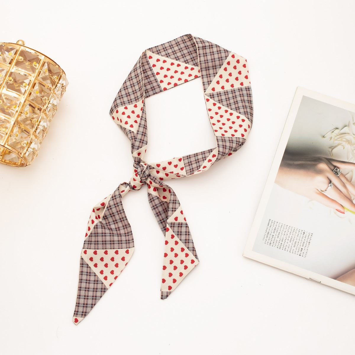 35" x 2" Full Custom Plaid Neckerchief Long Hair Ribbon Neck Scarf Handbag Wrap Scarf Neck Tie #23