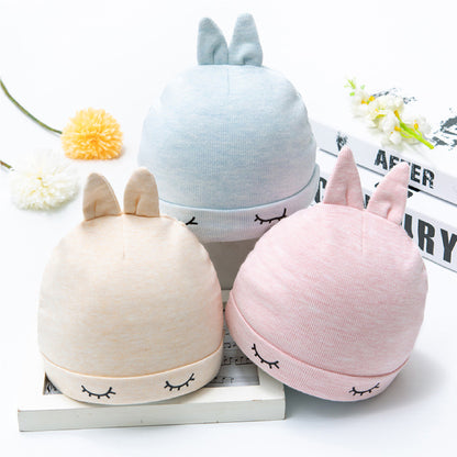 Newborn Infant Baby Beanie for Girls Boys Hats 0-6 Months Cute Eyelash Pattern Hat