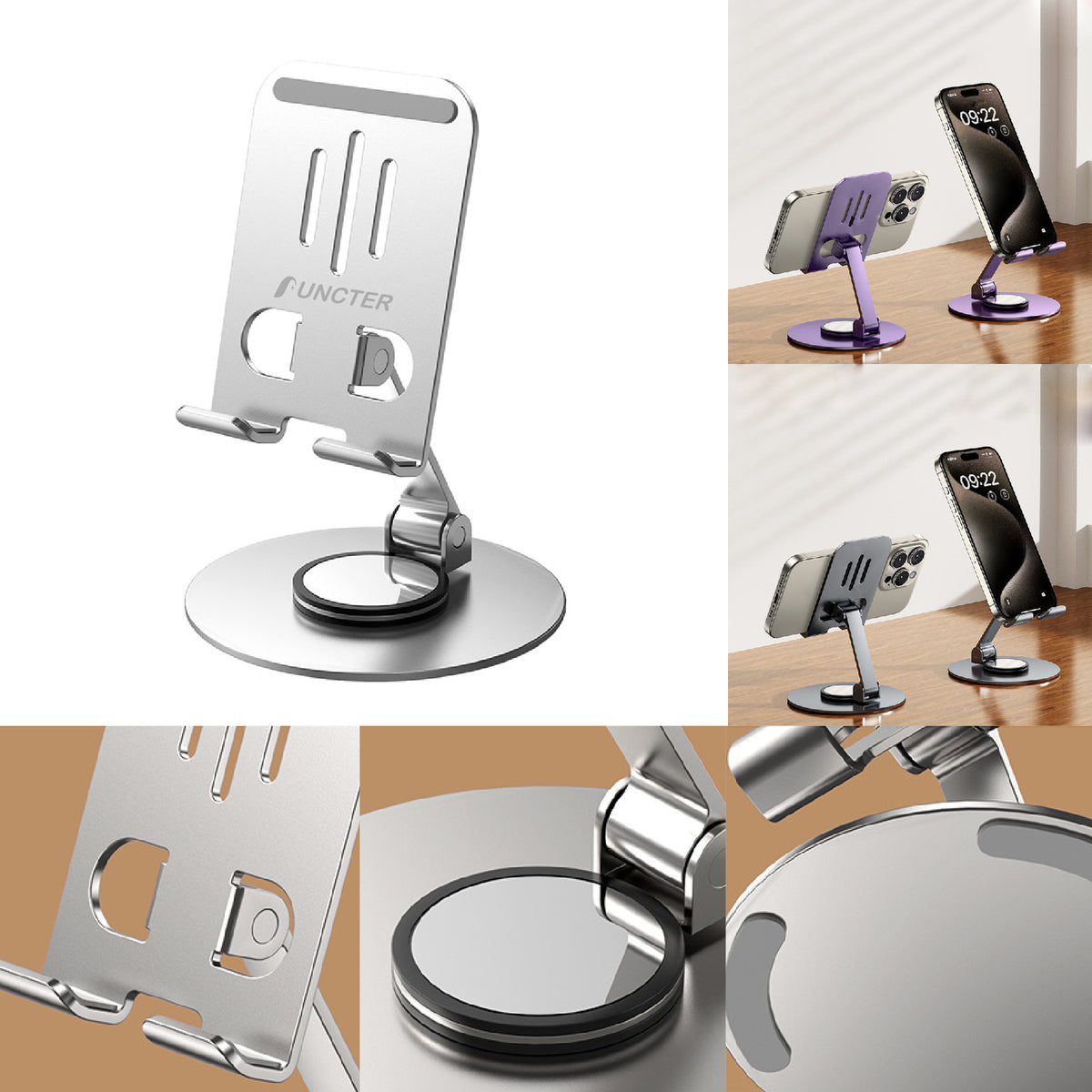 360 Rotatable Cell Phone Holder Foldable Phone Stand Round Base