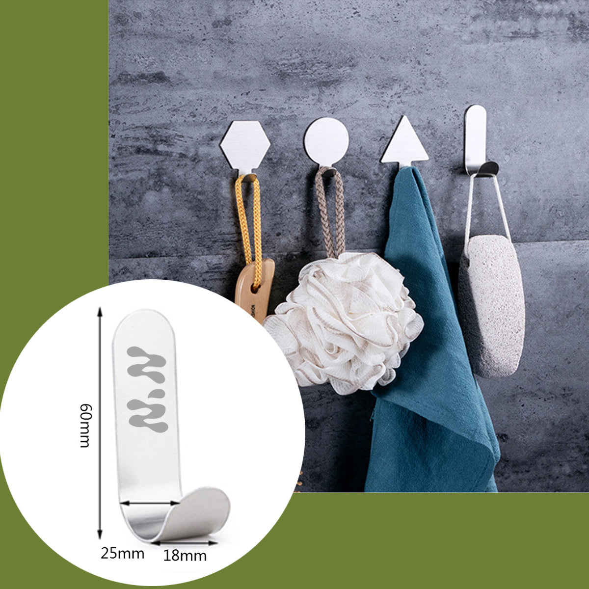 J Shape Silver Stainless Steel Sticky Clip