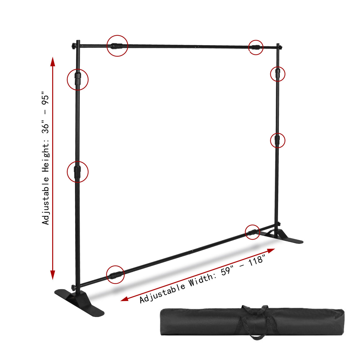 10' Adjustable Frame Banner Company Celebration Backdrop Wall Kit Backwall Adjustable Banner Stand