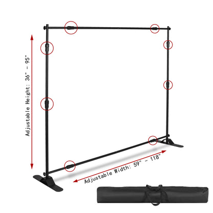 10' Adjustable Frame Banner Company Celebration Backdrop Wall Kit Backwall Adjustable Banner Stand