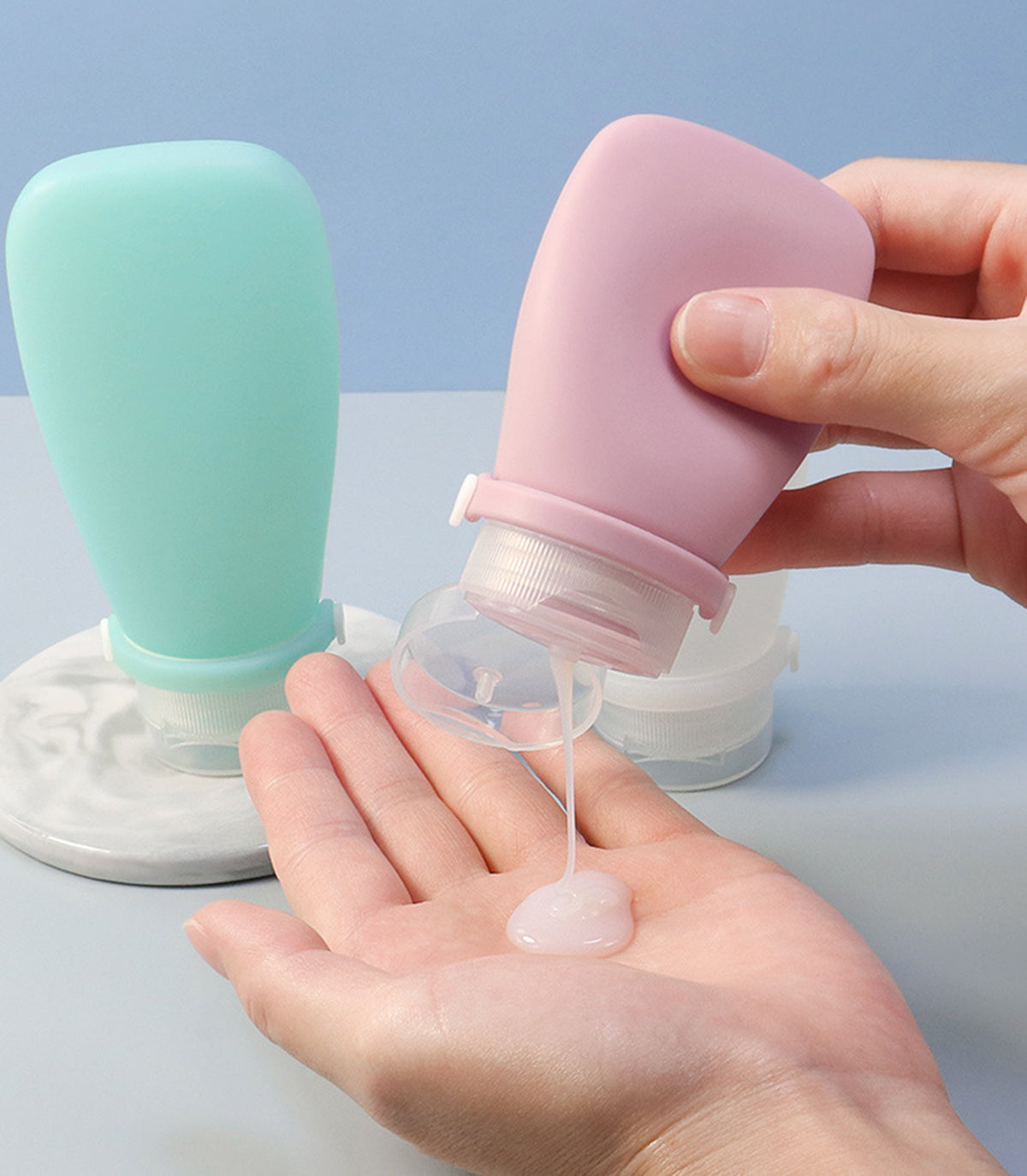Silicone Travel Bottles for Toiletries, TSA-Approved Leak-Proof Refillable Travel Containers ( 3OZ )