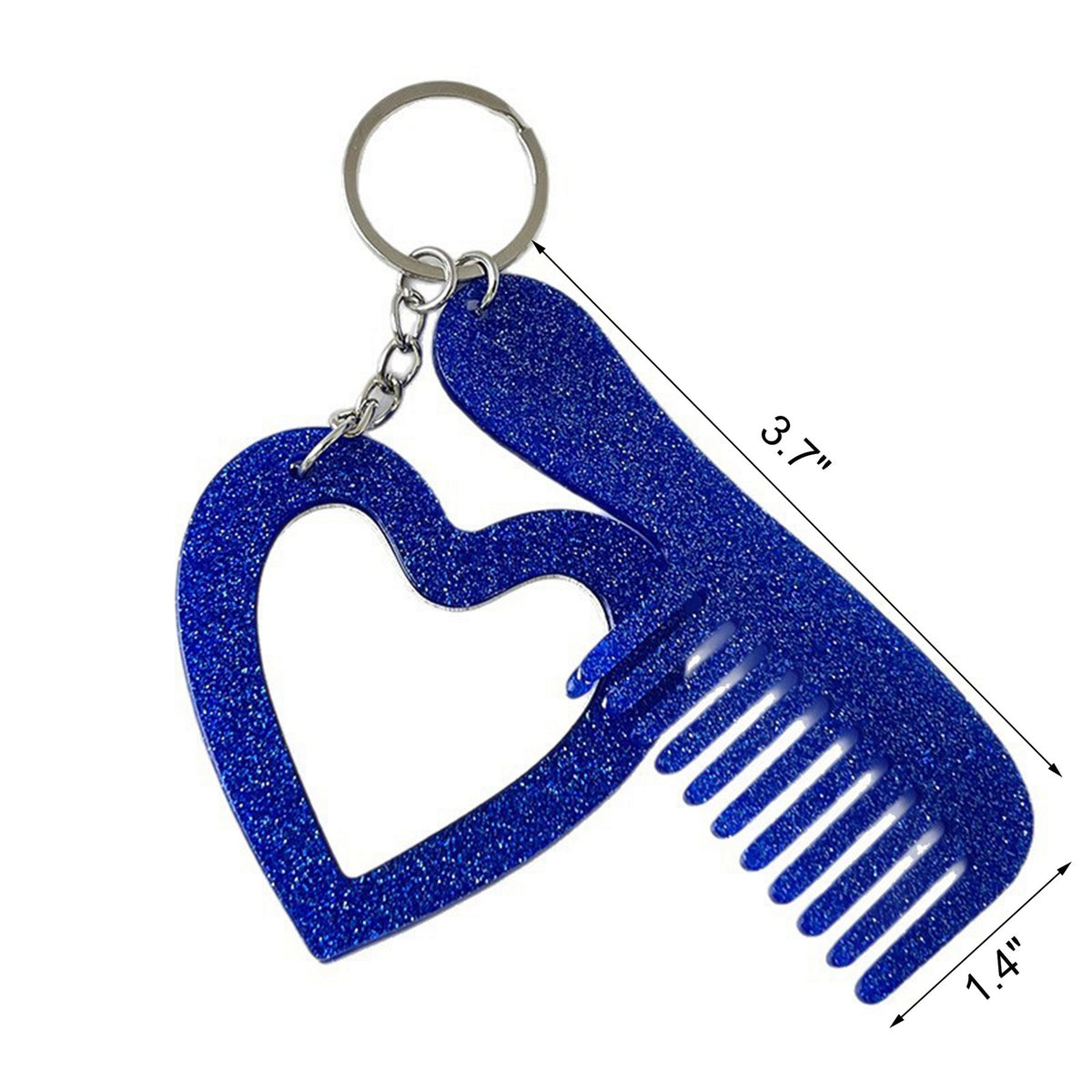 Travel Heart Shape Mini Mirror & Comb Keychain Purse Pendant