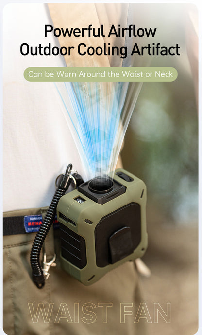 Wearable Waist Clip Fan, Portable Fan W/ LED Battery Display