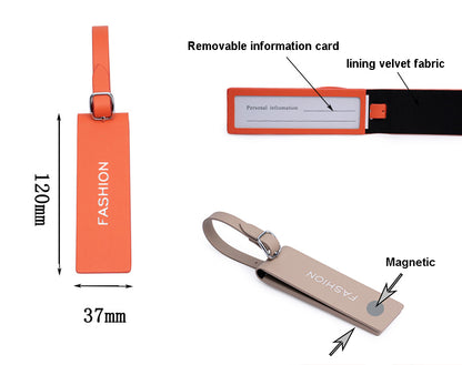 Magnetic Microfiber Luggage Tag Personalizable Travel ID Tag