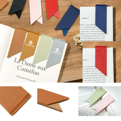 PU Leather Bookmark Ribbon Shaped Page Corner for Book Lover Gifts