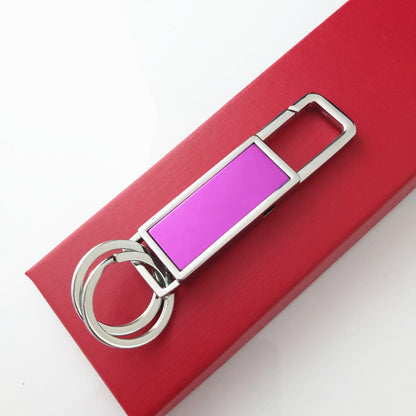 Auto Keychain Metal Long Square Shape Key Ring With Hook