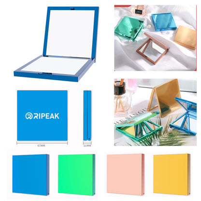 Square Shape Cosmetic Mirror w/Electroplated Finish