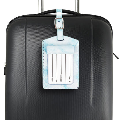 Marbling Luggage Tag with Privacy Cover PU Luggage Label