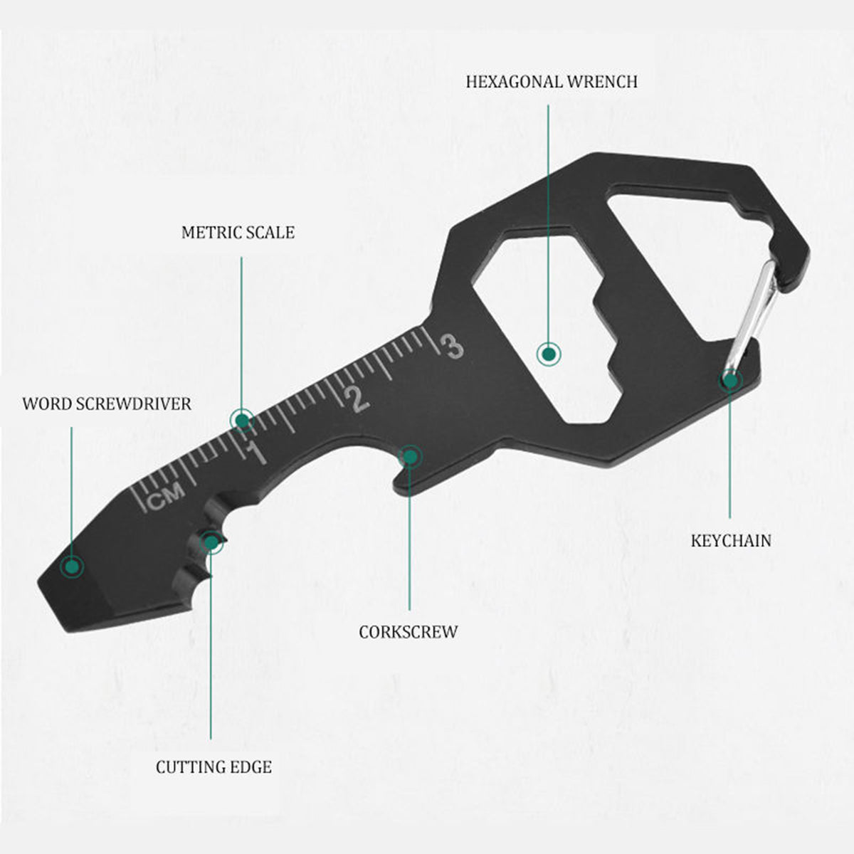 Stainless Steel Portable Key Shape Pocket Tool Multi Tool