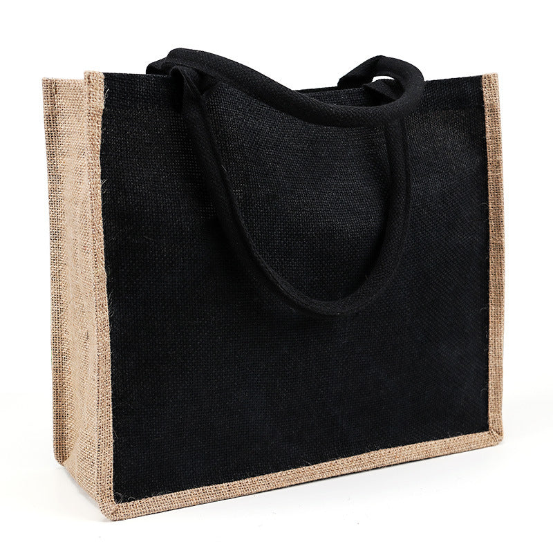 Burlap Tote Bags W/ A Button