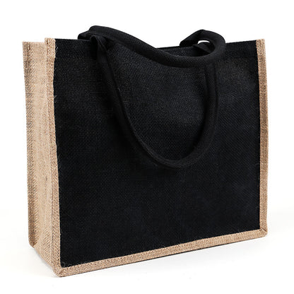 Burlap Tote Bags W/ A Button