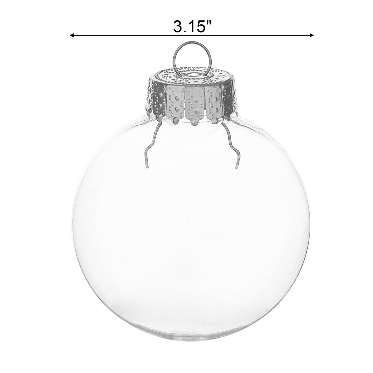 3.15" Clear Acrylic Fillable Ornaments Ball DIY Christmas Balls