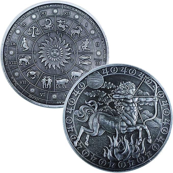 1.8" Custom Commemorative Coins 12 Constellation Challenge Coin Lucky Coin Birthday Present Gift