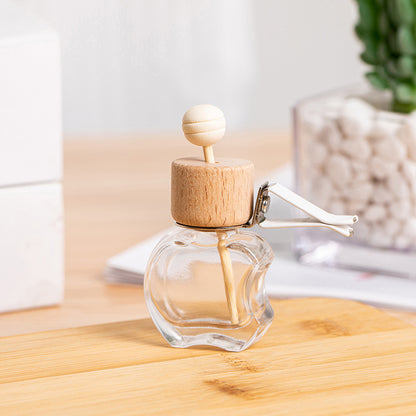 0.3 oz. Crystal Flat Apple Shape Car Air Vent Perfume Bottle, Luxury Fragrance All The Way With