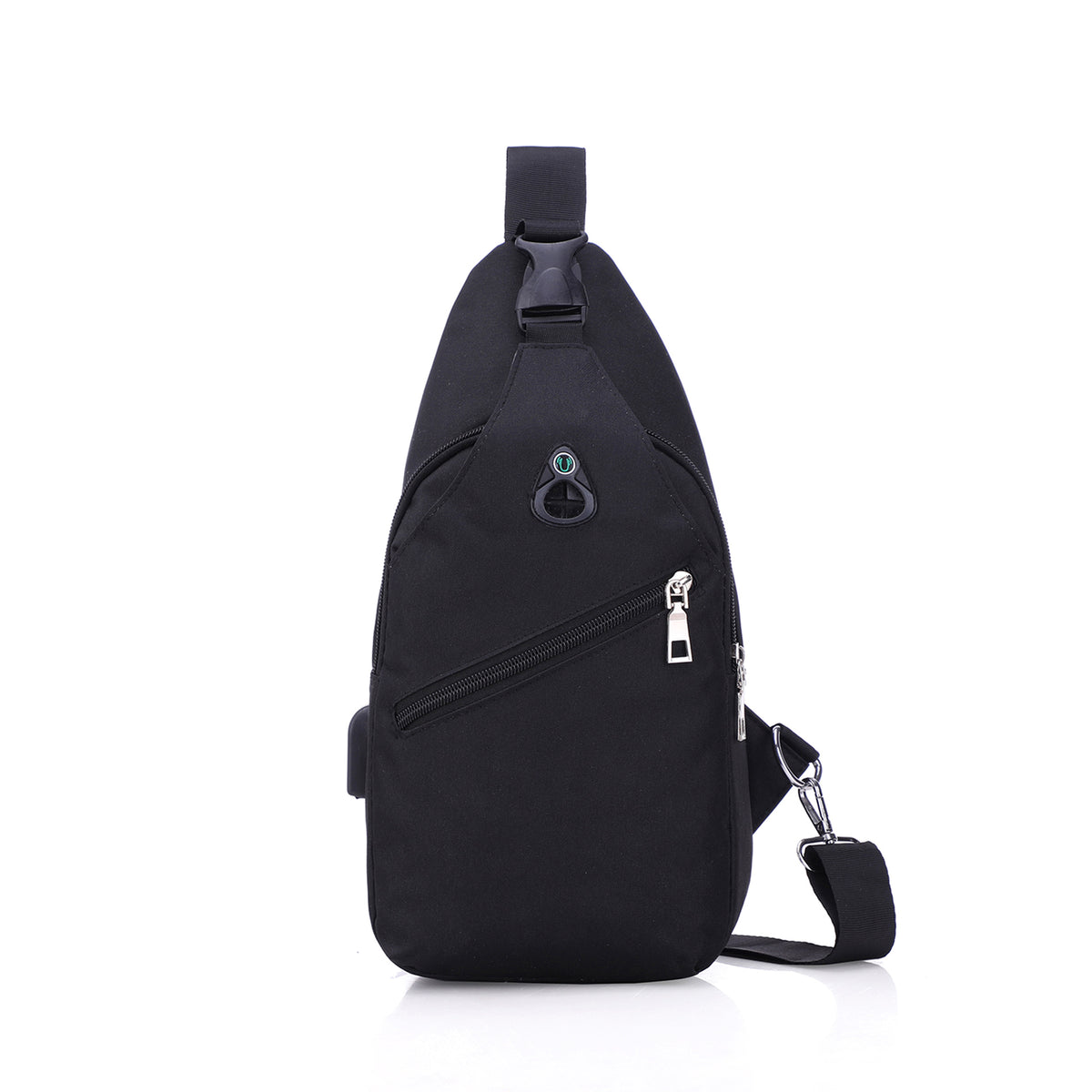 Men's Oxford Sling Bag Chest Shoulder Backpack Crossbody Bag W/USB Charging Port