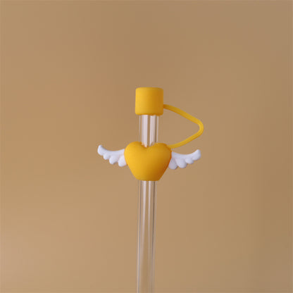 Heart Shaped Silicone Straw Covers Cap