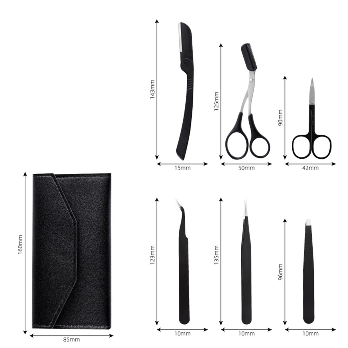 6 pcs Professional Eyebrow Kit Eyebrow Grooming Set