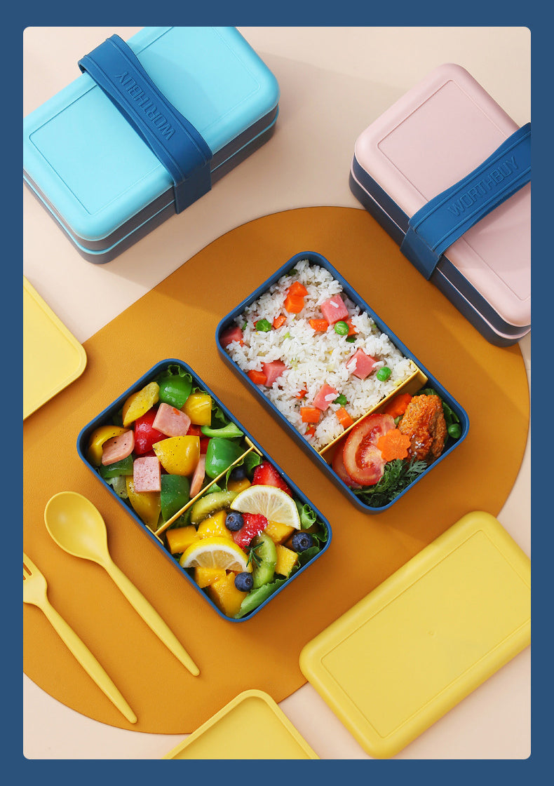 1440ml PP Material Bento Box Multi-layer Sealing Combination Basket Picnic Lunch Box(2 layer)