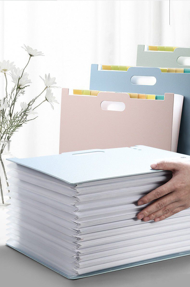 Horizontal 13 Pockets File Folder Letter Size Expanding File Folder Desktop File Organizer Office Fi